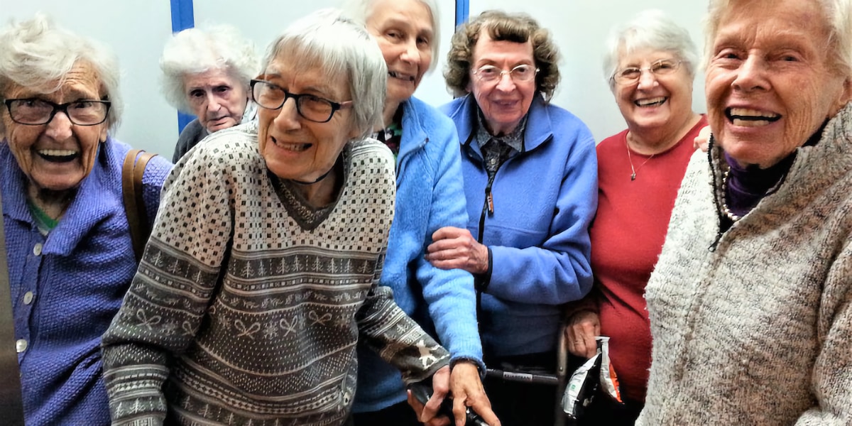 happy group of elder women